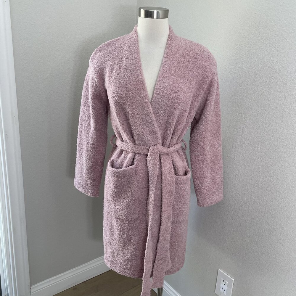 Barefoot Dreams‎ Robe Womens XXS/XS Pink CozyChic Knit Belted Kimono Lounge